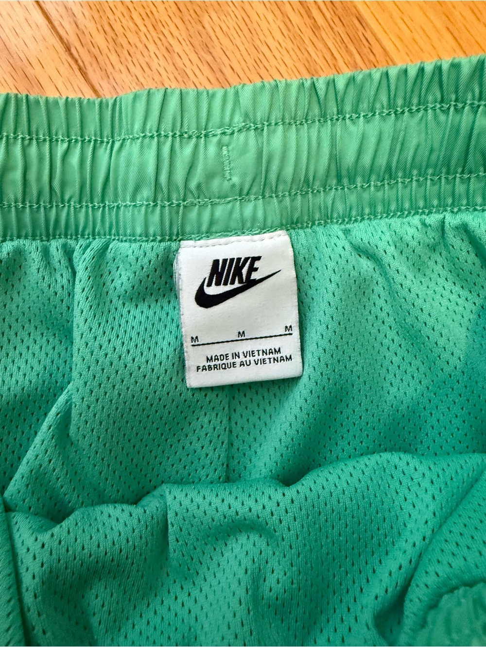 Nike Men's Teal Green Athletic Shorts with White Drawstring - Picture 2 of 3